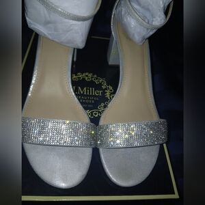J. Miller Silver Rhinestone Heels